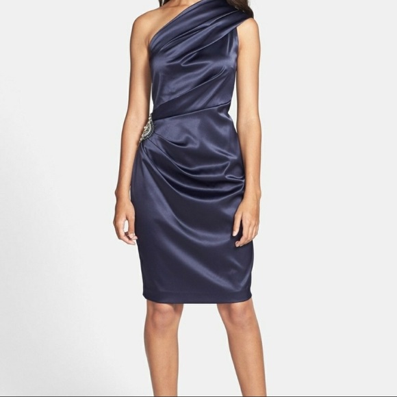 Eliza J One Shoulder Beaded Cocktail